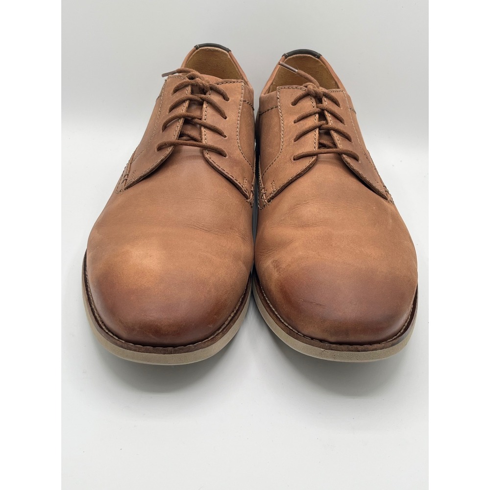 Clarks Men Tilden Cap Tan Leather Derby Oxford Shoes Brown Size 12M 261331777